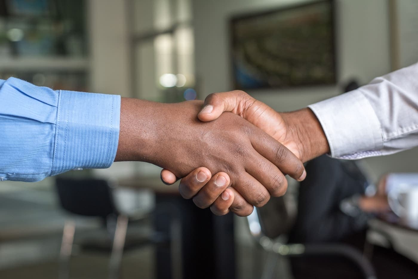 Closing a deal with a handshake